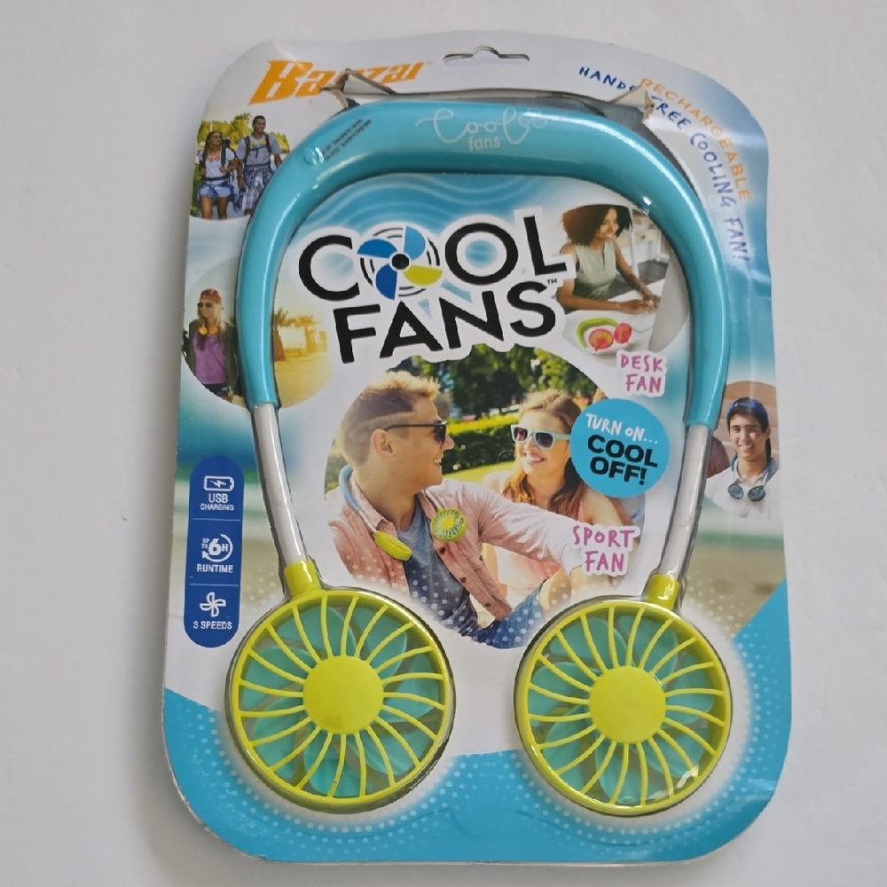 Cool Fans Hands-Free Neckband Fan - Blue and Yellow
